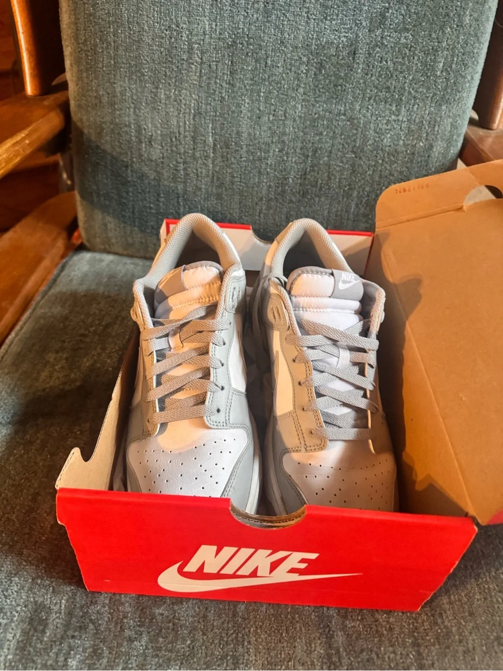 Nike Dunk Lows Light Gray and White Low-Top Sneakers
